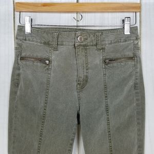 American Eagle Army Green Seamed Skinny Jeggings